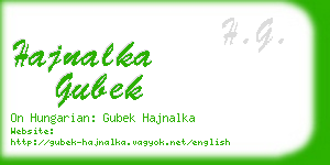 hajnalka gubek business card